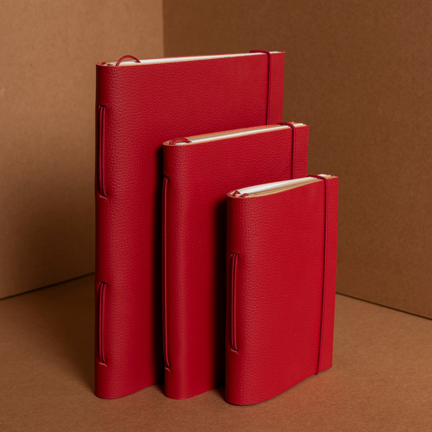 Carnets cuir Duorganum en tailles S, M et L Garance Grainé de La Compagnie du Kraft