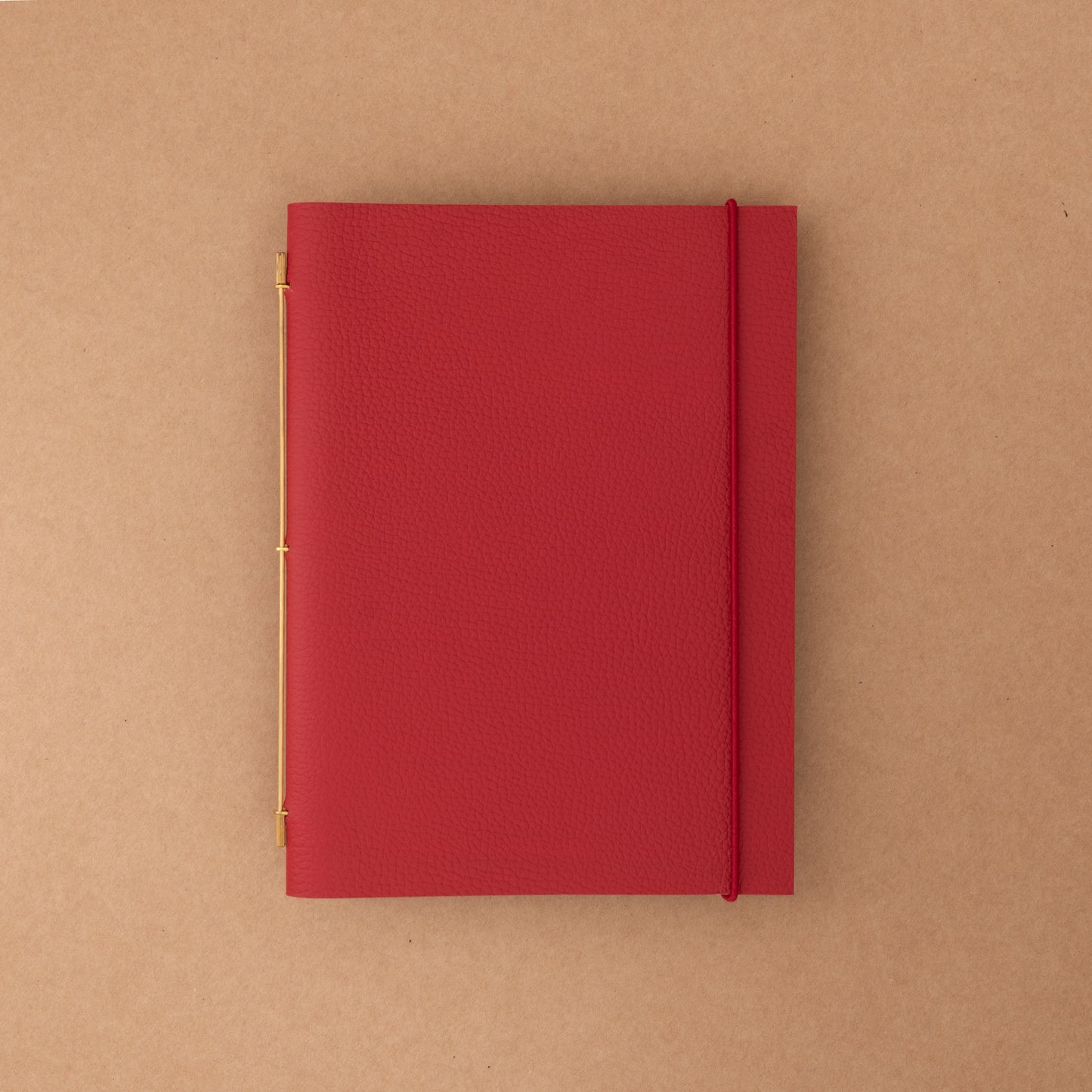 Carnet Novum Organum cuir garance grainé de La Compagnie du Kraft