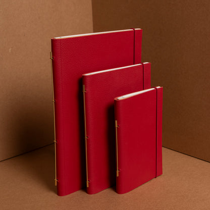 Carnets cuir Novum Organum en tailles S, M et L Garance Grainé de la Compagnie du Kraft