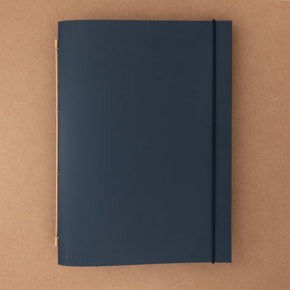 Carnet Novum Organum cuir cobalt de La Compagnie du Kraft