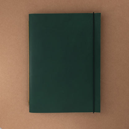 Carnet Novum Organum cuir vert pin de La Compagnie du Kraft