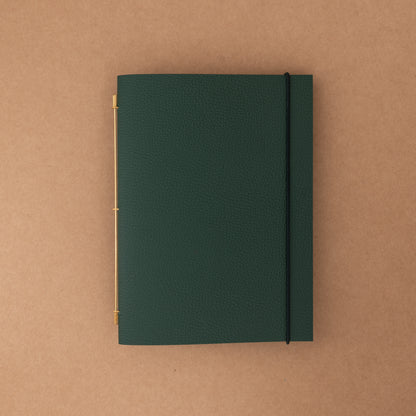 Carnet Novum Organum cuir vert graine de La Compagnie du Kraft