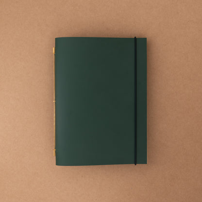 Carnet Novum Organum cuir vert pin  de La Compagnie du Kraft