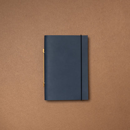 Carnet novum organum cuir S cobalt de La Compagnie du Kraft