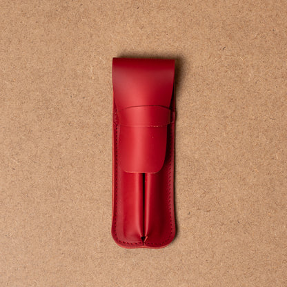 porte-stylos coordonné en teinte Garance de La Compagnie du Kraft