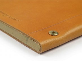 A5 Leather Notebook - Gold