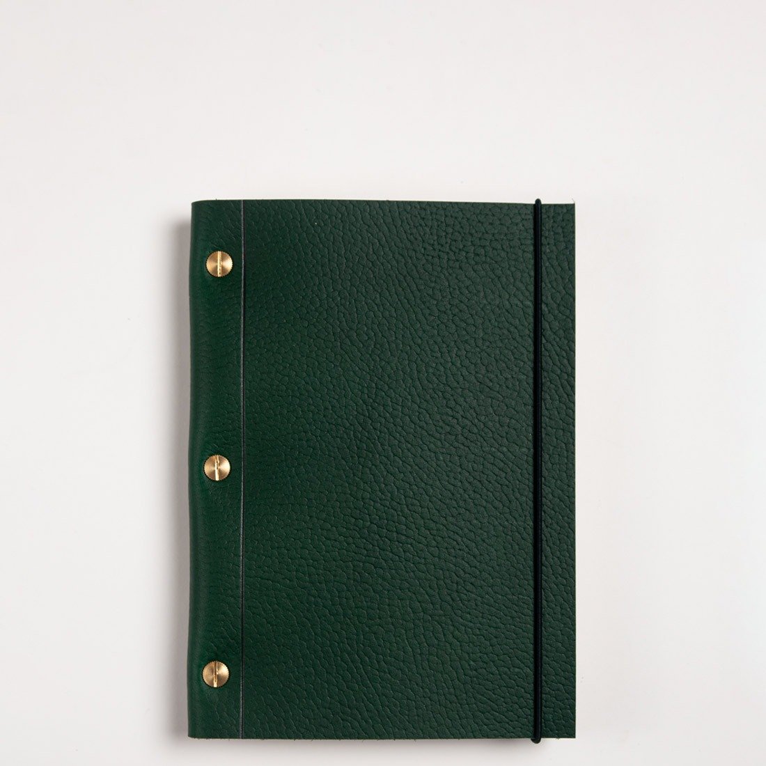 A5 Leather Notebook - Grained Green