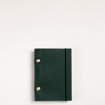 A6 Leather Notebook - Grained Green