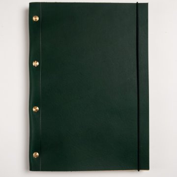 A4 Leather Notebook - Smooth Green