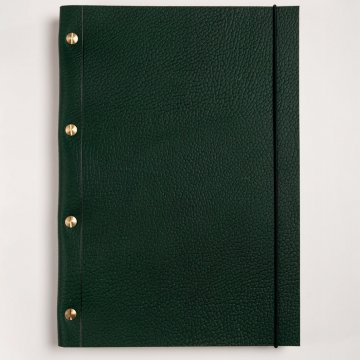 A4 Leather Notebook - Grained Green