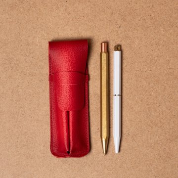 Leather pen holder